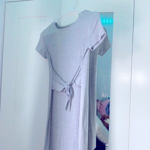 Gray, soft, tied dress